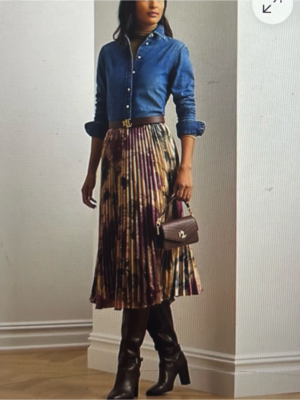 🆕Ralph Lauren Pleated Floral Midi Skirt